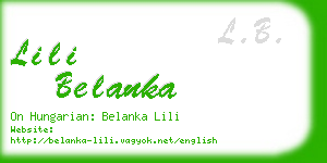 lili belanka business card